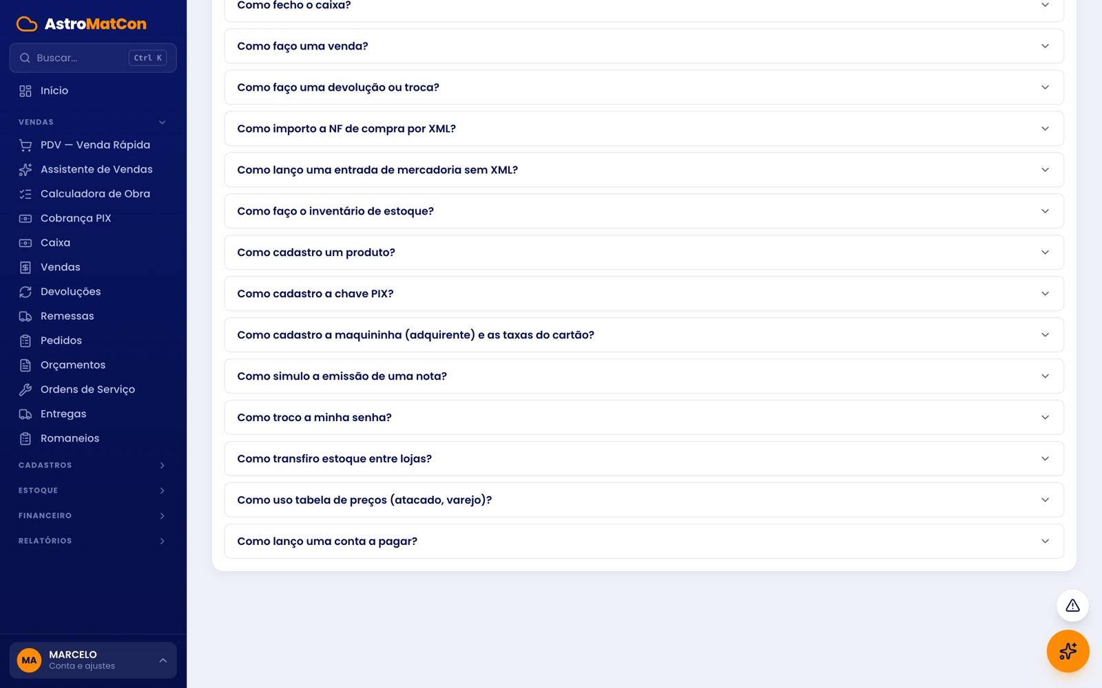 Assistente respondendo quanto vendeu, por que as vendas subiram e o que está acabando no estoque